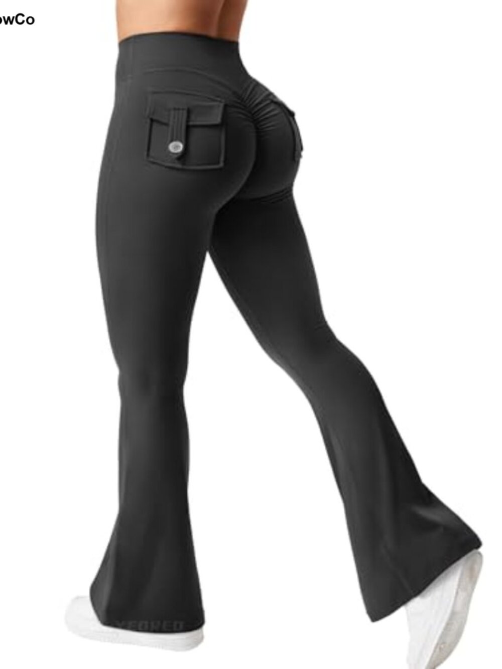 Flare Leggings with Pockets Scrunch Butt Lifting High Waist